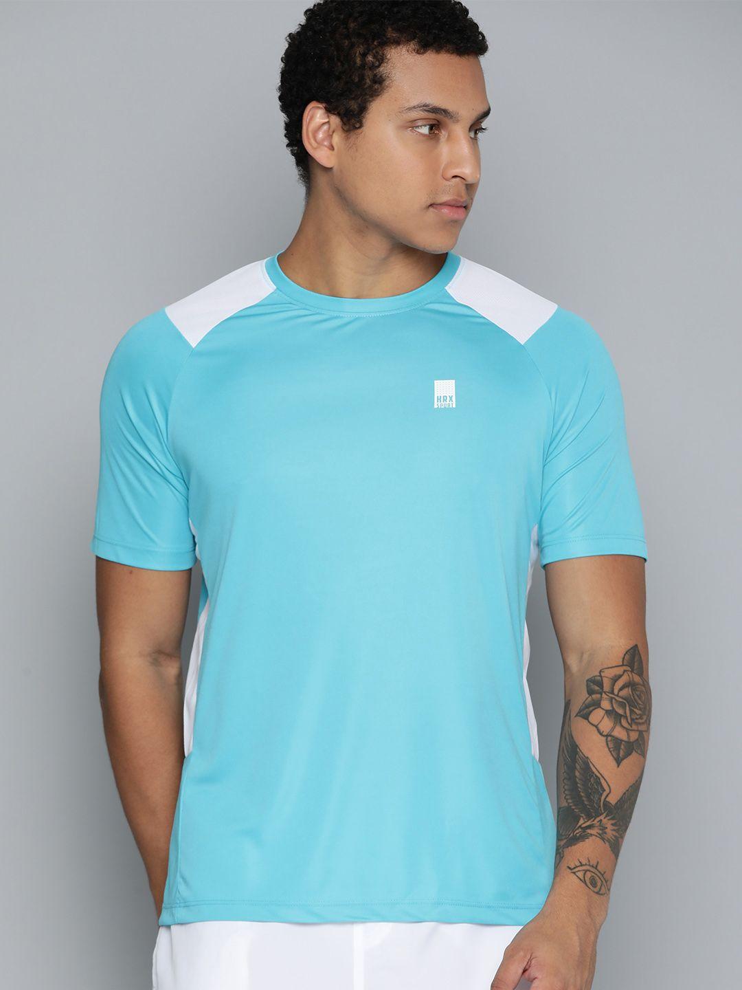 hrx by hrithik roshan rapid dry colourblocked sports t-shirt