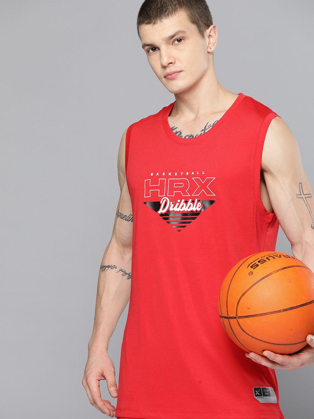 hrx by hrithik roshan rapid-dry printed basketball t-shirt