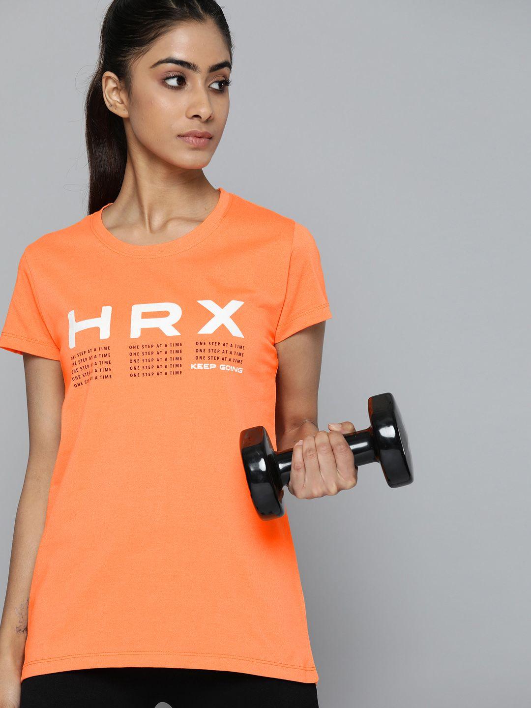 hrx by hrithik roshan rapid-dry printed training t-shirt