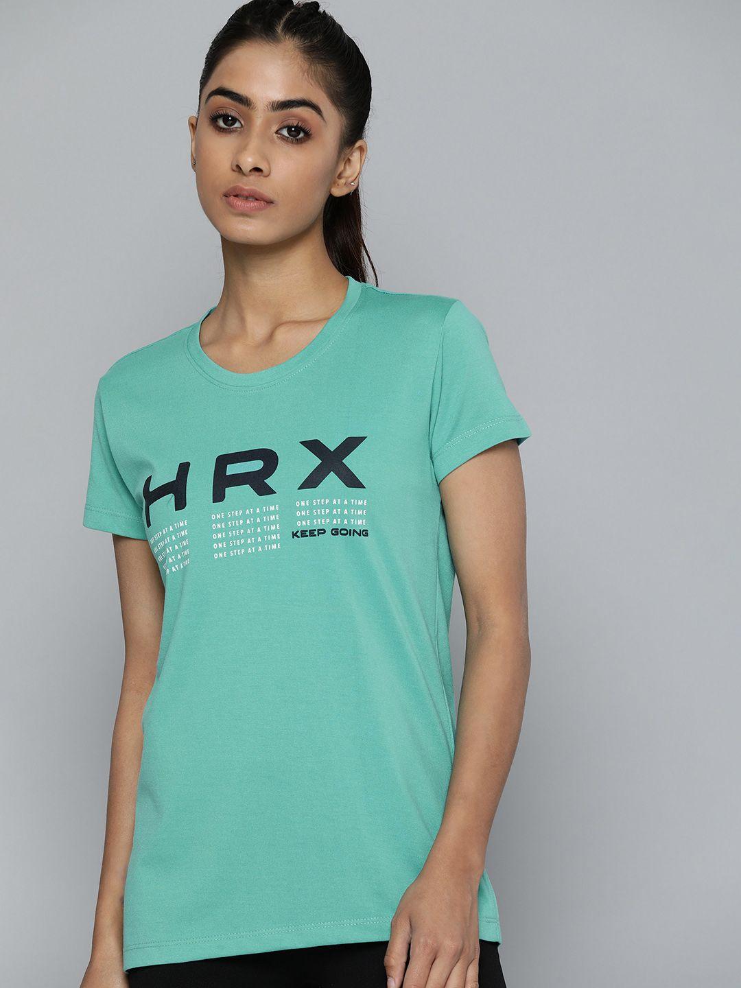 hrx by hrithik roshan rapid-dry printed training t-shirt