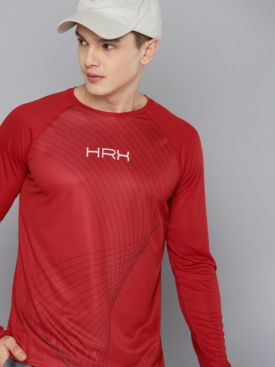 hrx by hrithik roshan rapid-dry printed training t-shirt