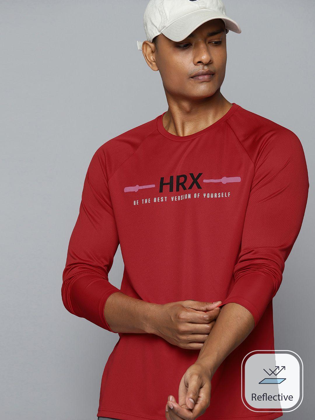 hrx by hrithik roshan rapid-dry printed training t-shirt