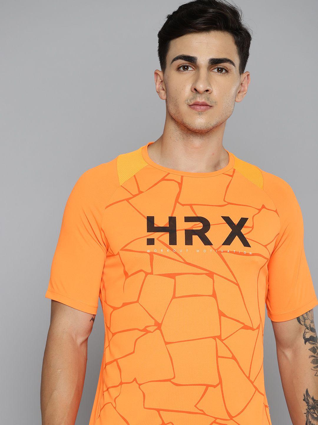 hrx by hrithik roshan rapid-dry printed training t-shirt