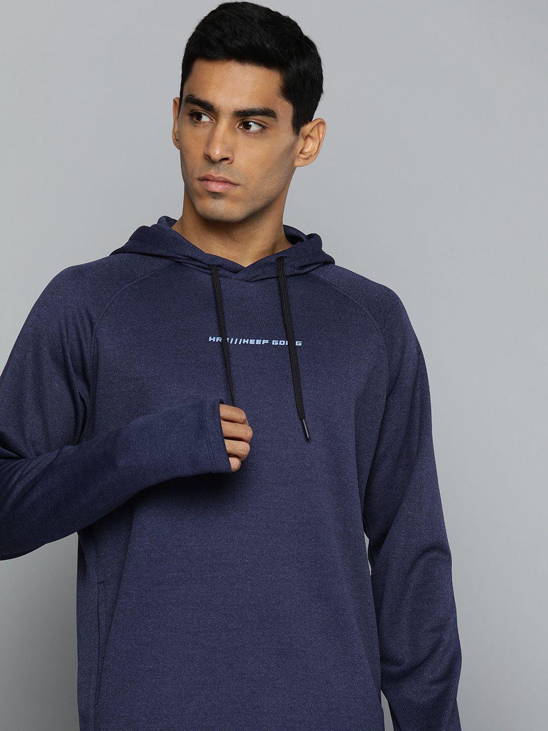 hrx by hrithik roshan rapid-dry running hooded sweatshirt