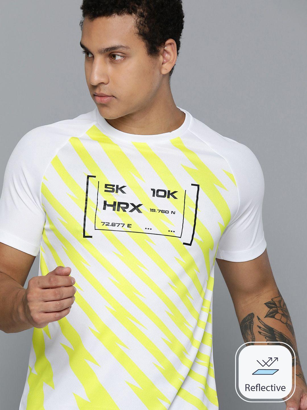 hrx by hrithik roshan rapid-dry striped running t-shirt