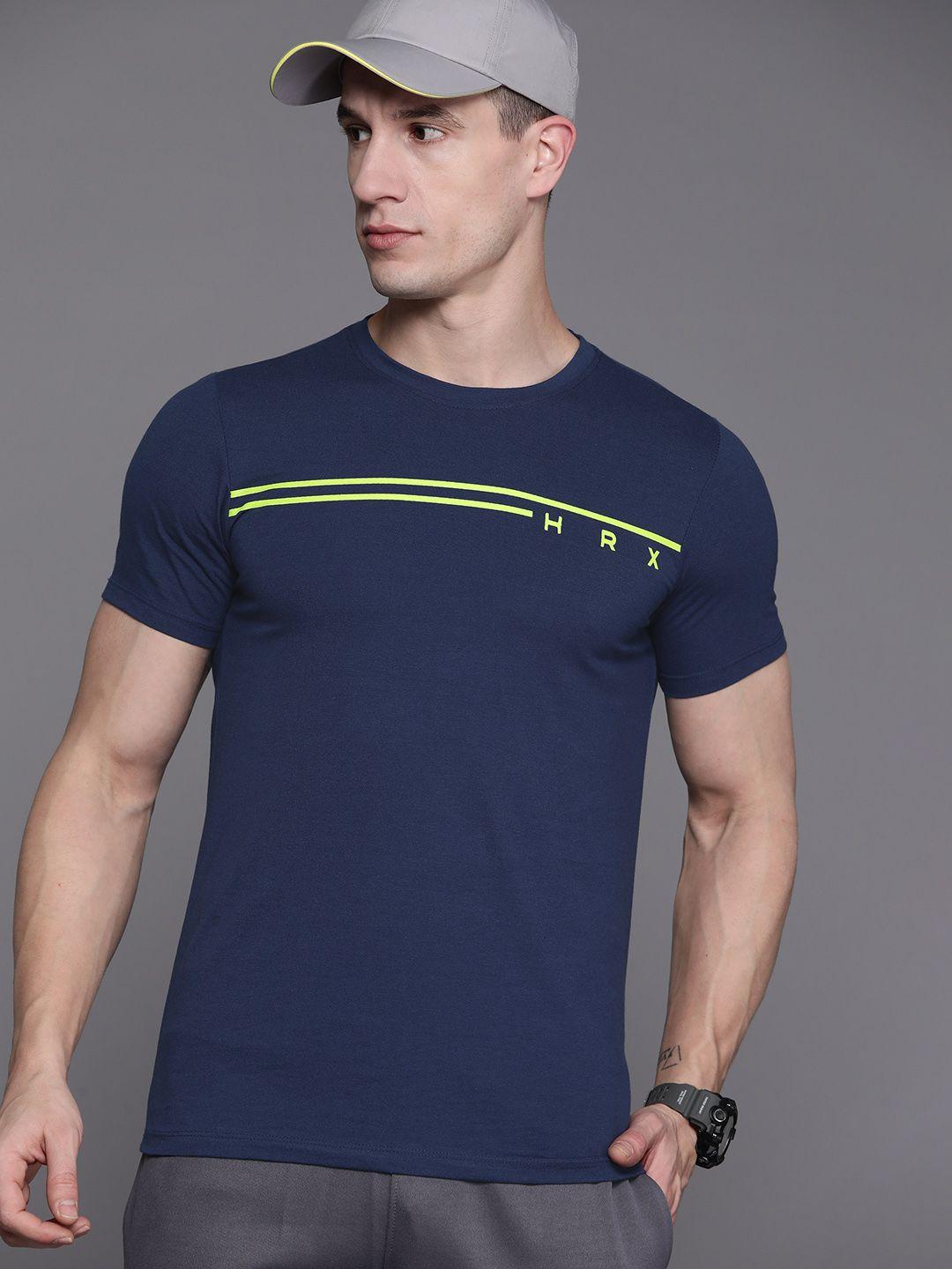 hrx by hrithik roshan rapid-dry striped training t-shirt