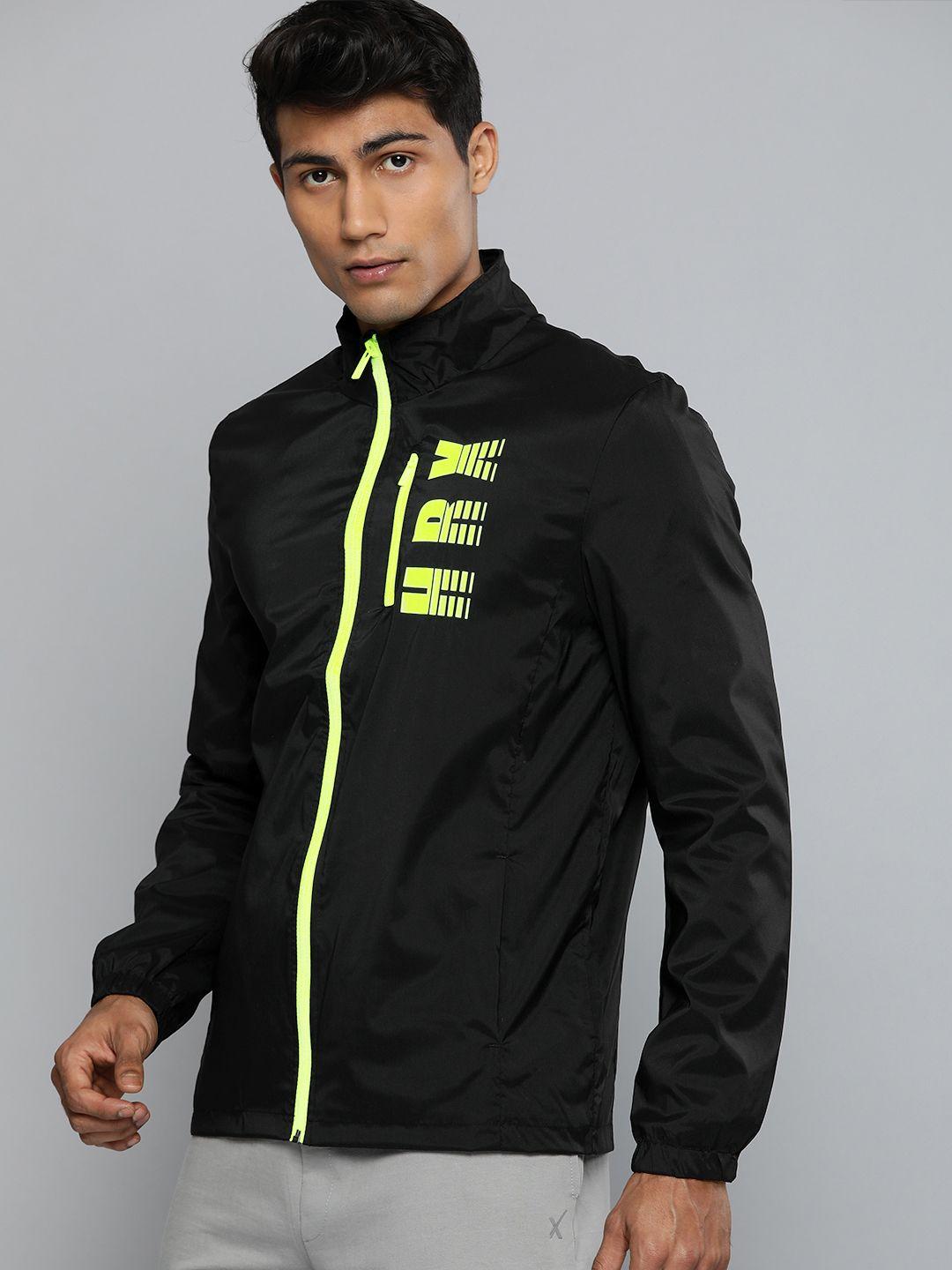 hrx by hrithik roshan running men black light weight brand logo sporty jacket