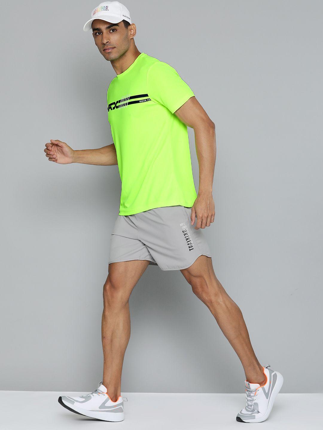 hrx by hrithik roshan running men neon lime rapid-dry brand carrier tshirts