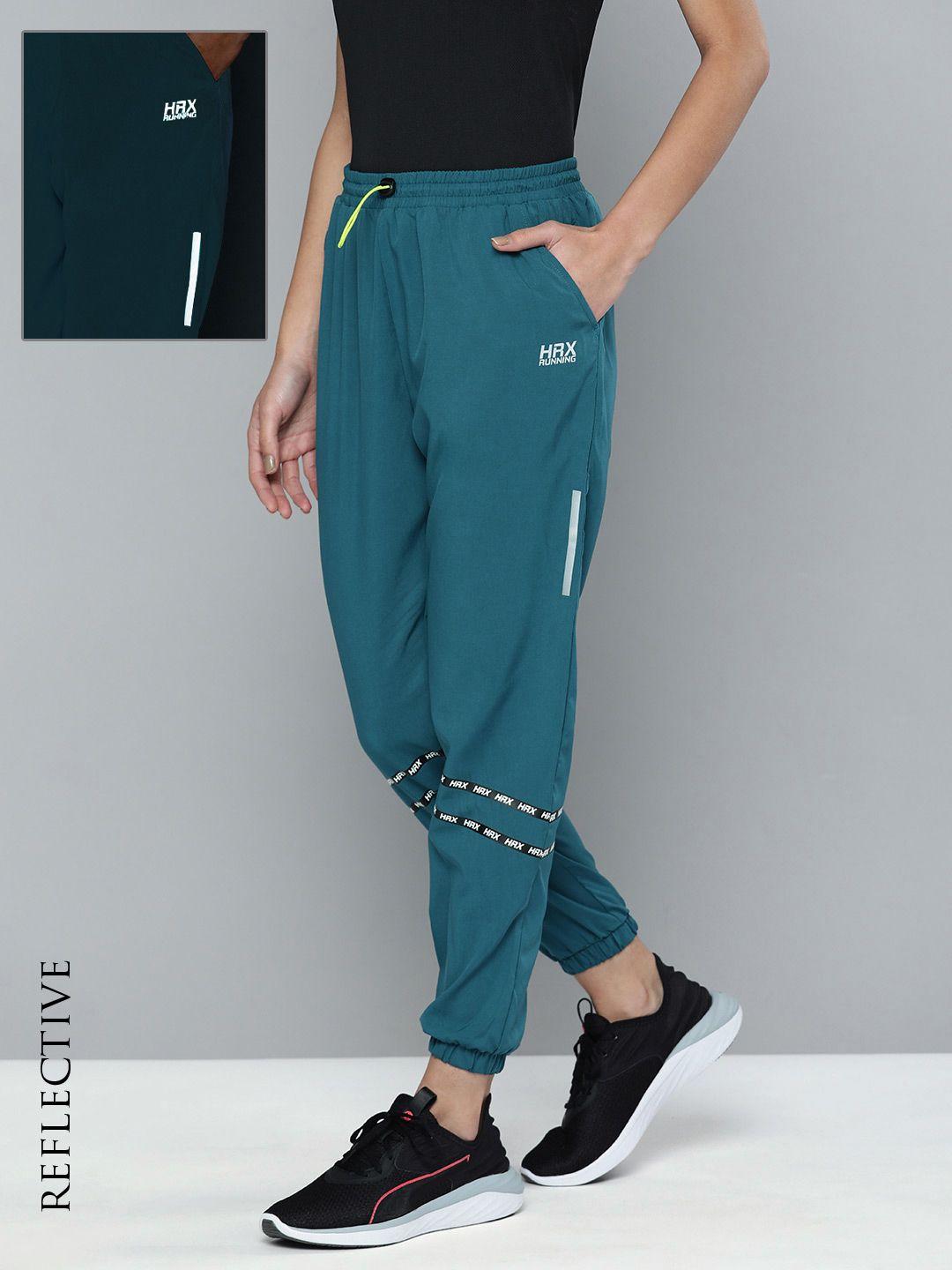 hrx by hrithik roshan running women blue coral rapid-dry joggers