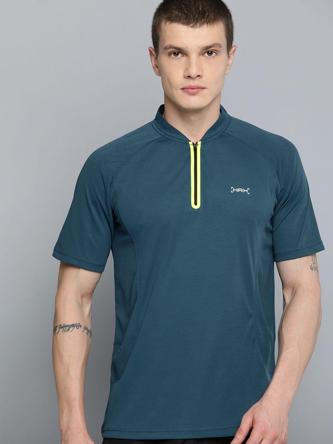 hrx by hrithik roshan stand collar rapid-dry training t-shirt