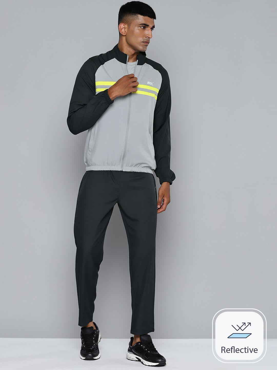 hrx by hrithik roshan striped rapid-dry running tracksuit