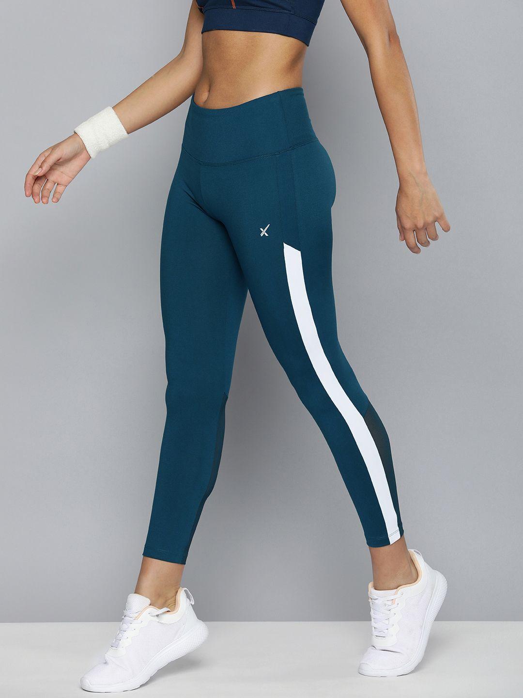 hrx by hrithik roshan striped rapid-dry training tights