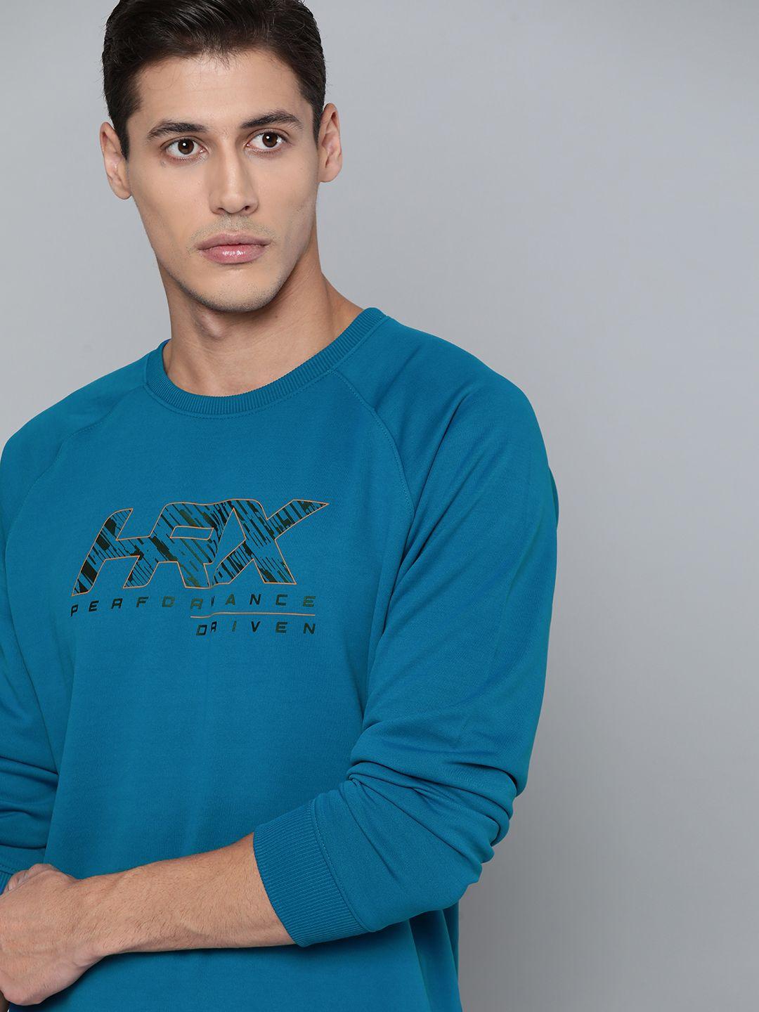 hrx by hrithik roshan training men blue beast rapid-dry sweatshirt