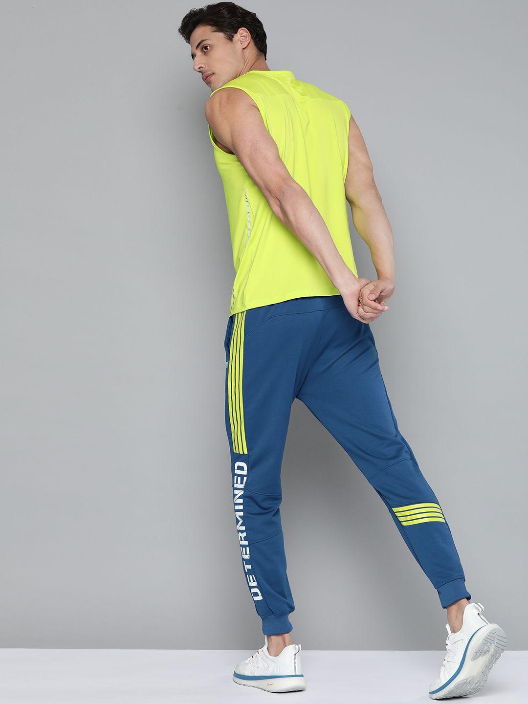 hrx by hrithik roshan training men mazarine blue rapid-dry typography track pant