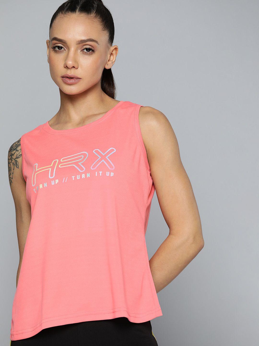 hrx by hrithik roshan training women desert rose rapid-dry brand carrier top