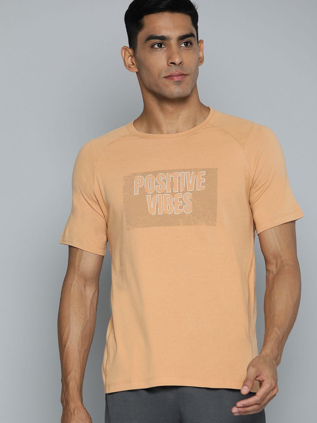 hrx by hrithik roshan typography printed pure cotton yoga t-shirt