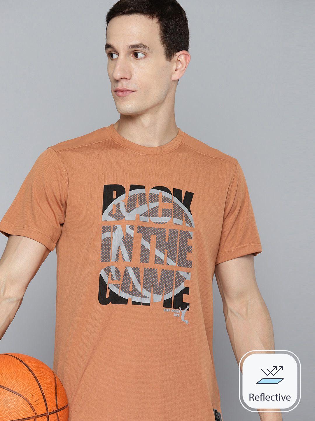 hrx by hrithik roshan typography printed rapid- dry basketball t-shirt