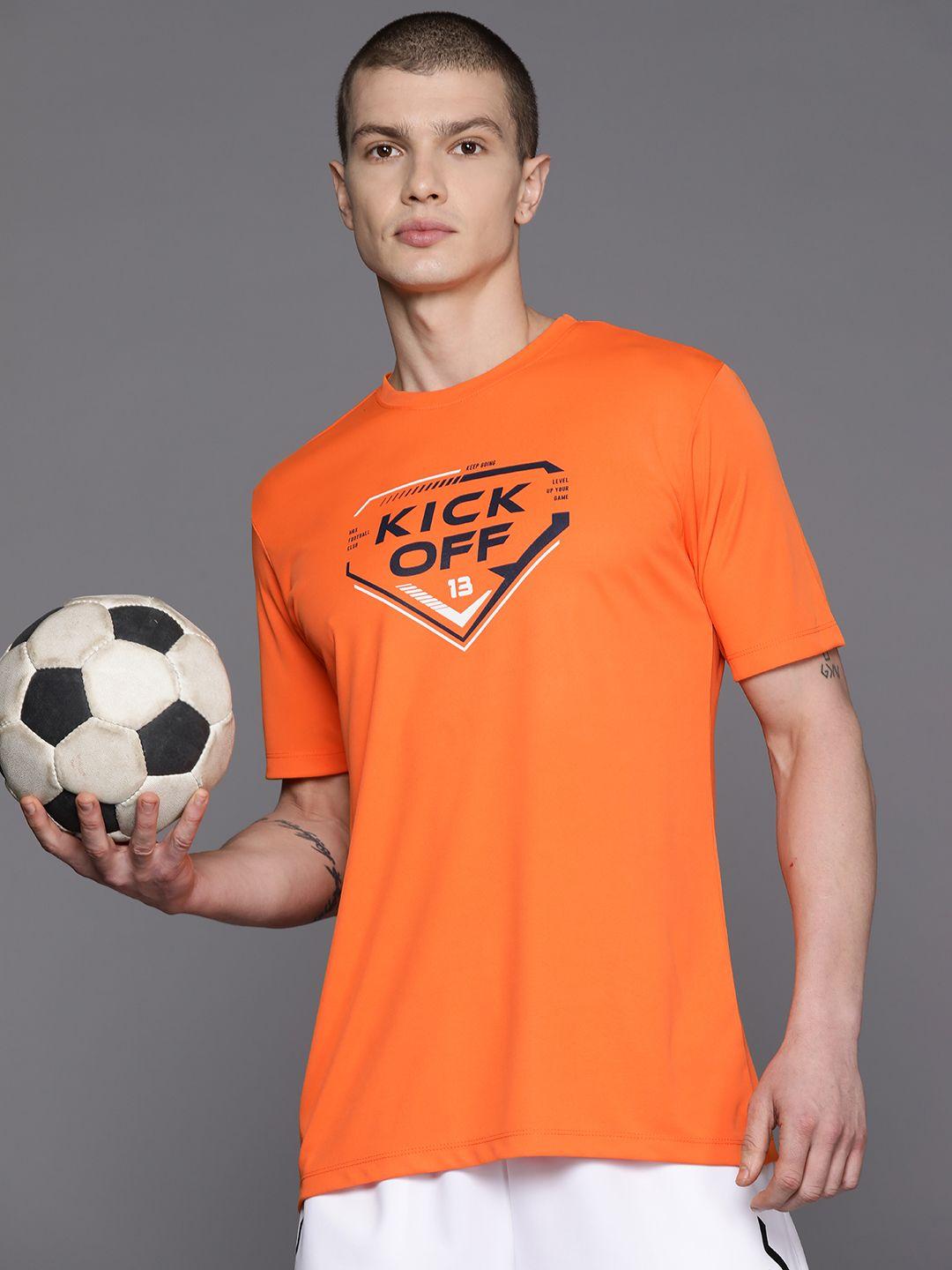 hrx by hrithik roshan typography printed rapid-dry football t-shirt