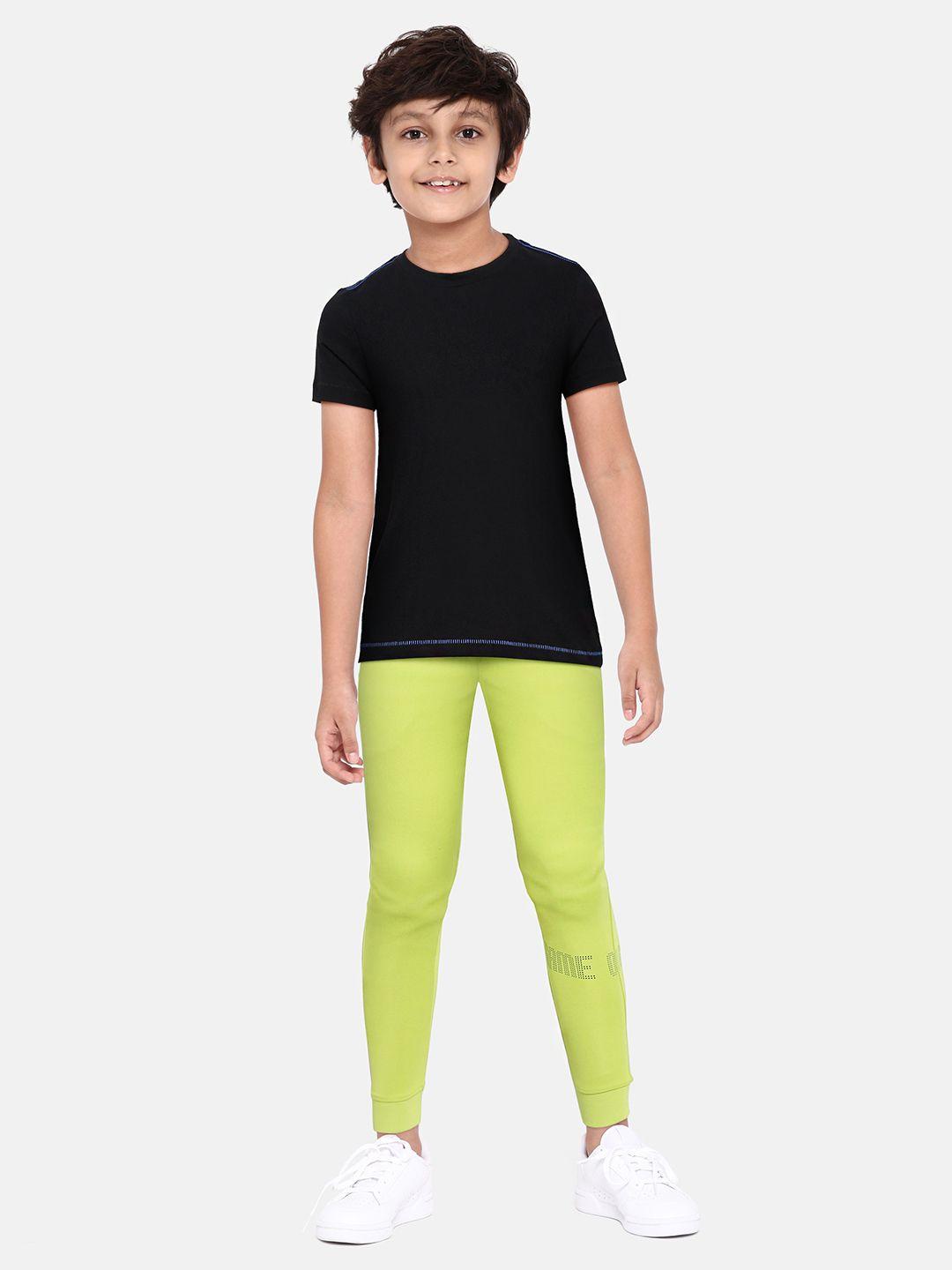 hrx by hrithik roshan u-17 active boys lime punch rapid-dry typography joggers