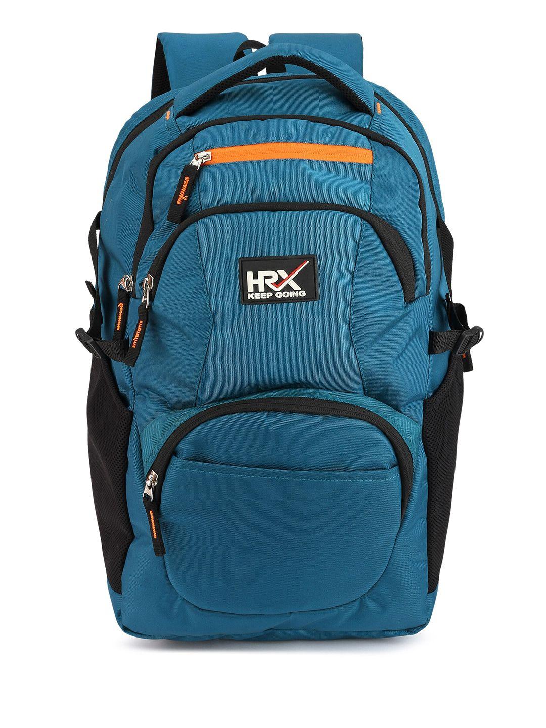 hrx by hrithik roshan unisex black & sea green backpack