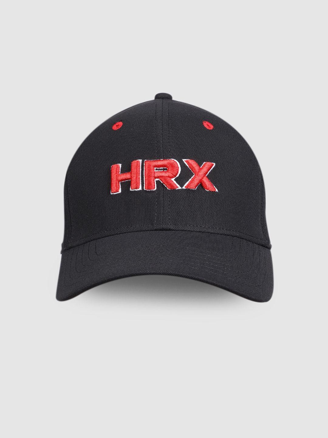 hrx by hrithik roshan unisex black embroidered baseball cap