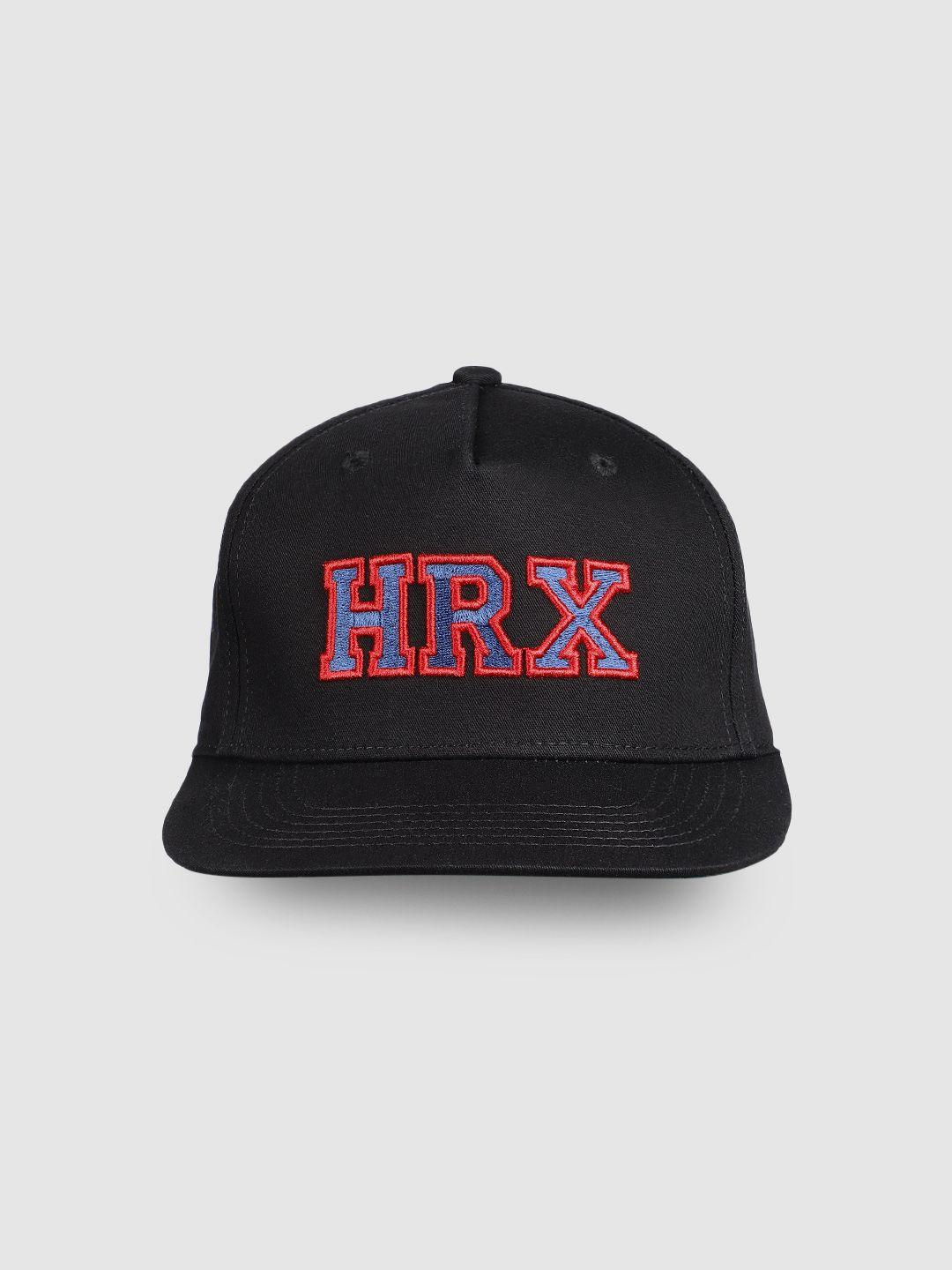 hrx by hrithik roshan unisex black embroidered snapback cap