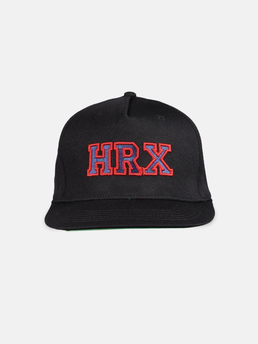 hrx by hrithik roshan unisex black embroidered snapback cap