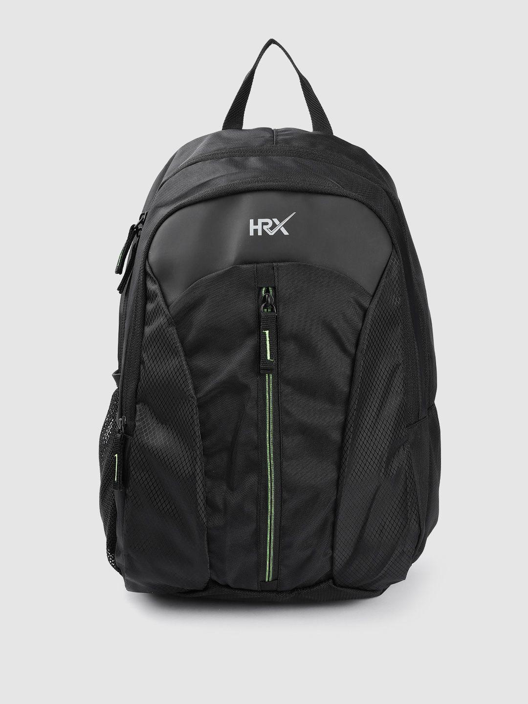 hrx by hrithik roshan unisex black solid lifestyle backpack