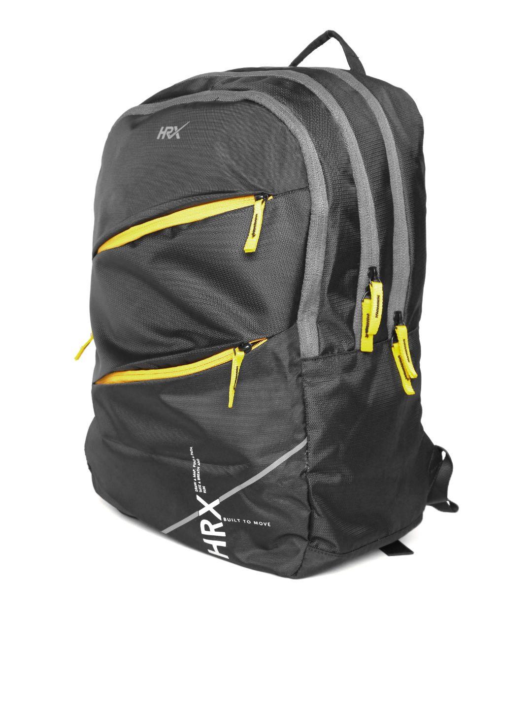 hrx by hrithik roshan unisex black solid multiutility laptop backpack