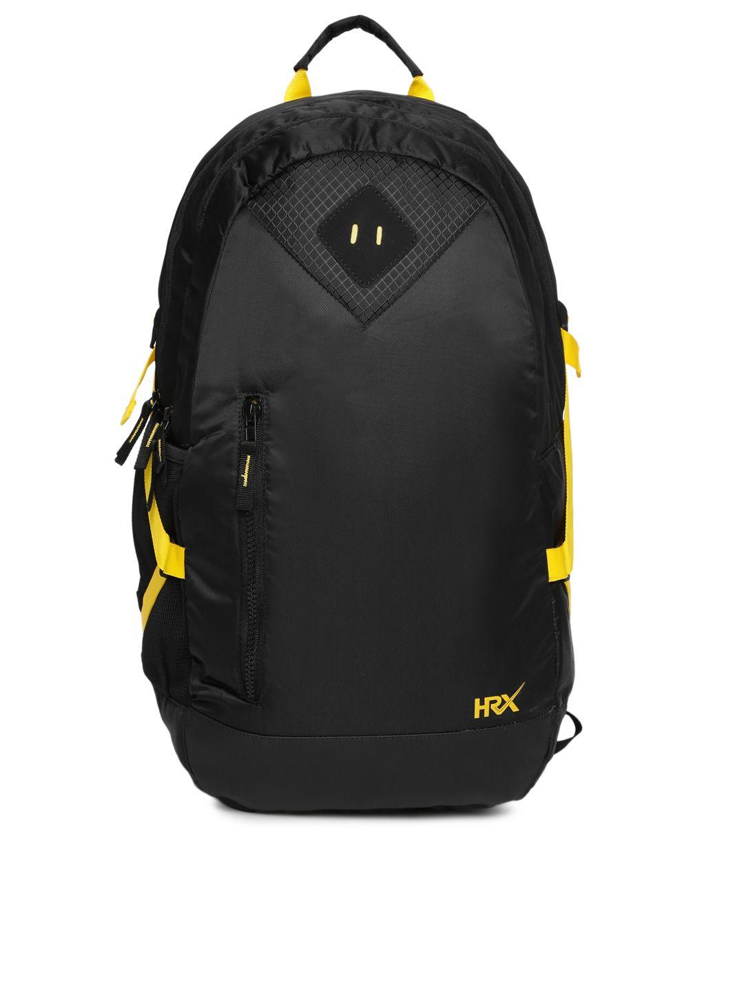 hrx by hrithik roshan unisex black solid multiutility laptop backpack