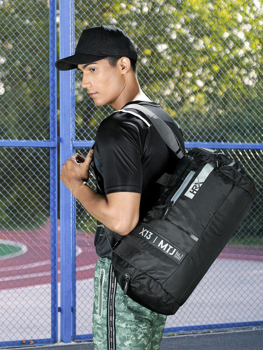 hrx by hrithik roshan unisex black solid training duffel bag
