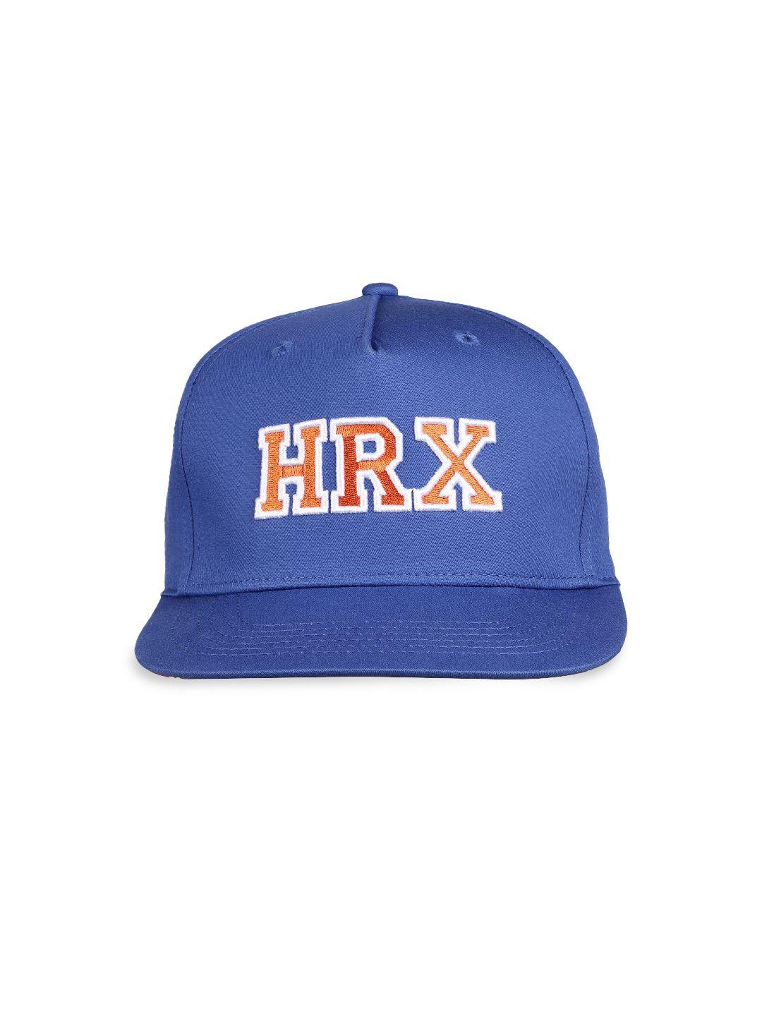 hrx by hrithik roshan unisex blue embroidered snapback cap