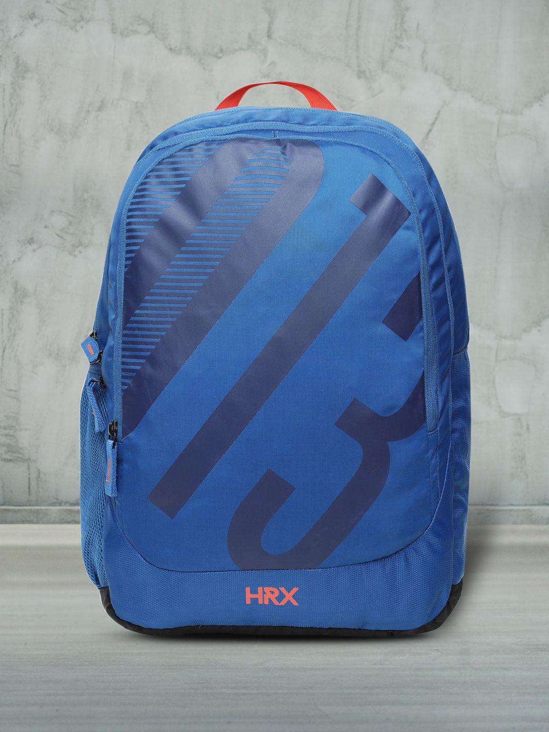 hrx by hrithik roshan unisex blue printed multiutility laptop backpack