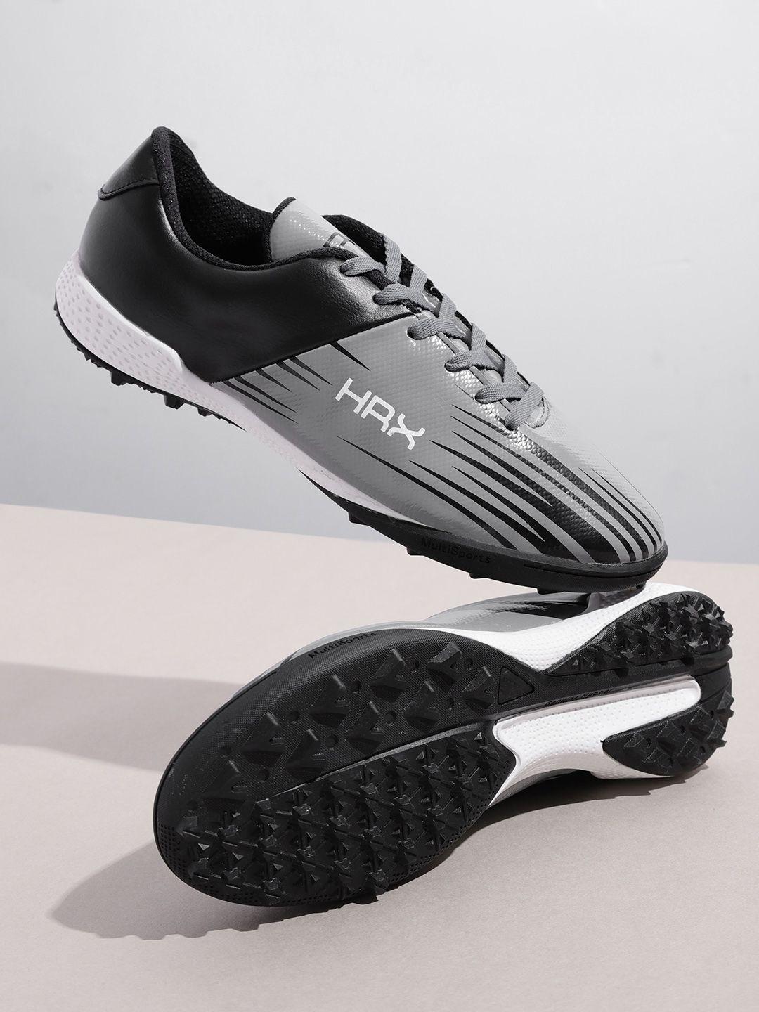 hrx by hrithik roshan unisex grey & black football shoes