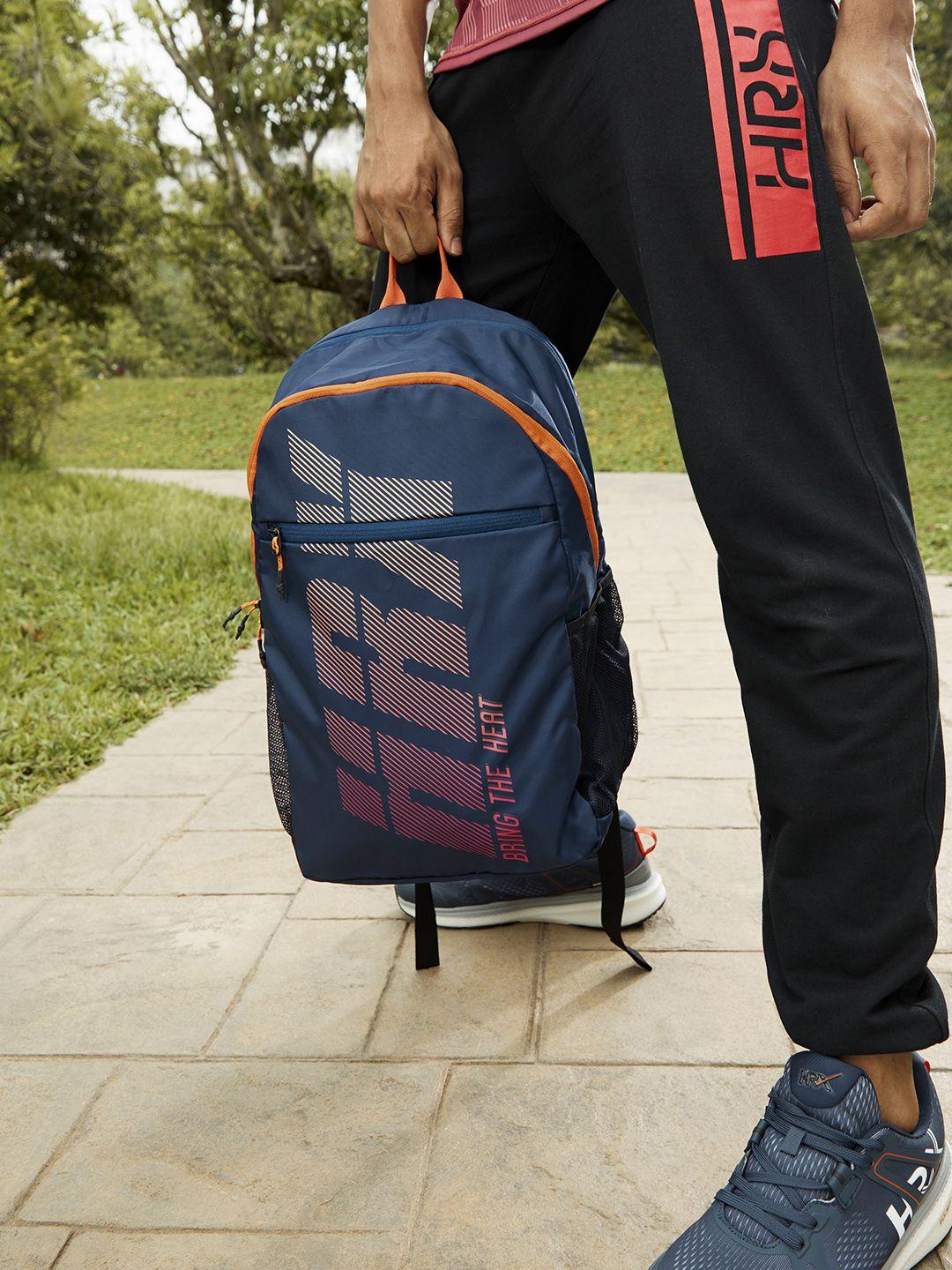 hrx by hrithik roshan unisex navy blue printed heat backpack