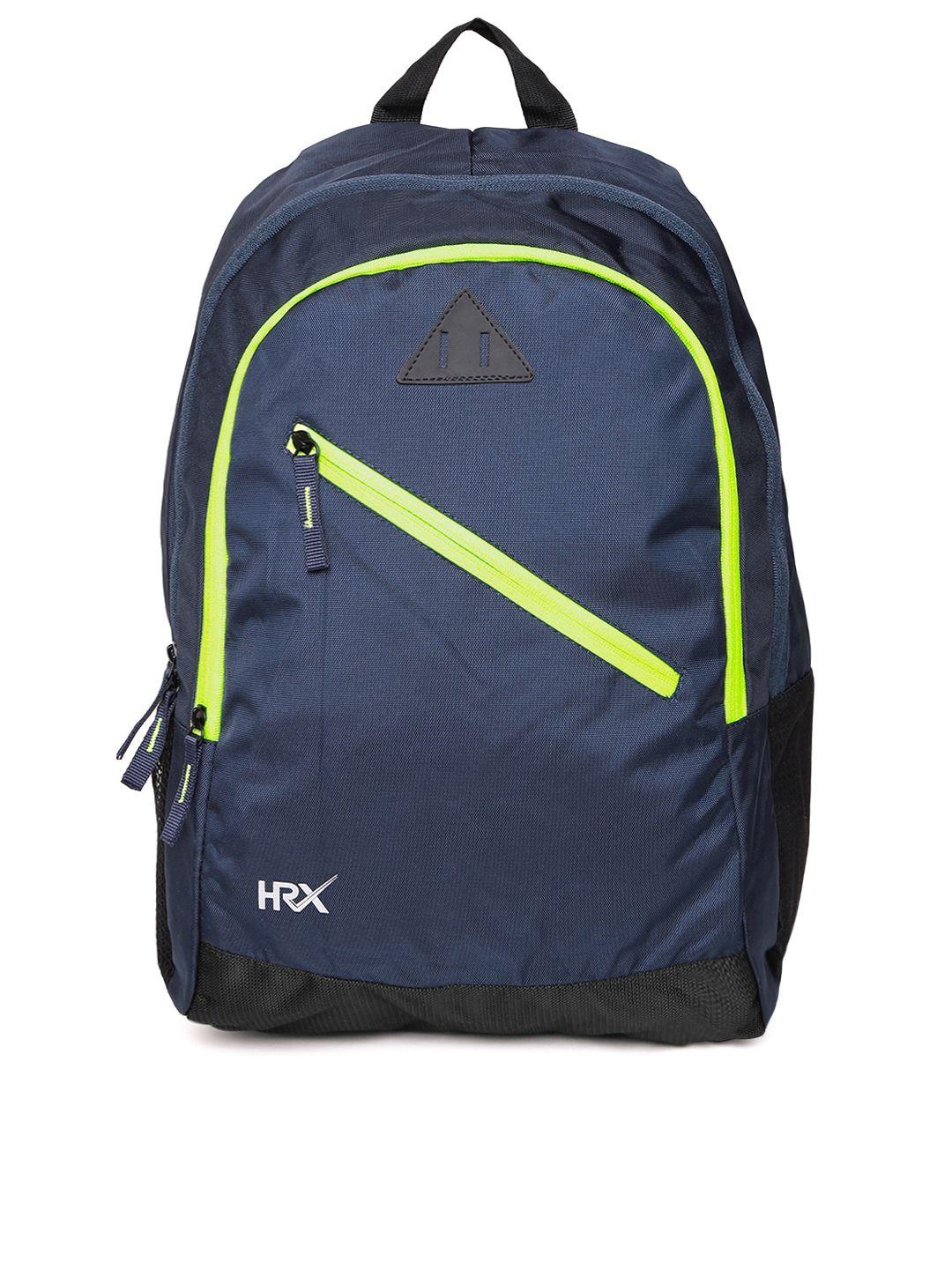 hrx by hrithik roshan unisex navy blue solid lifestyle backpack