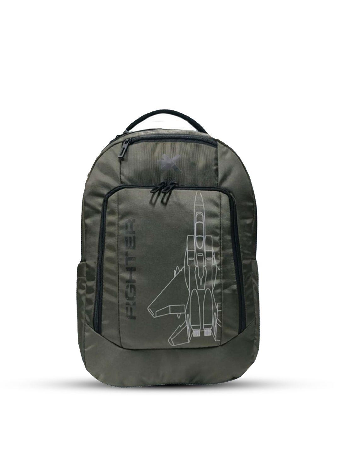 hrx by hrithik roshan unisex olive green brand logo backpack- laptop up to 16 inch