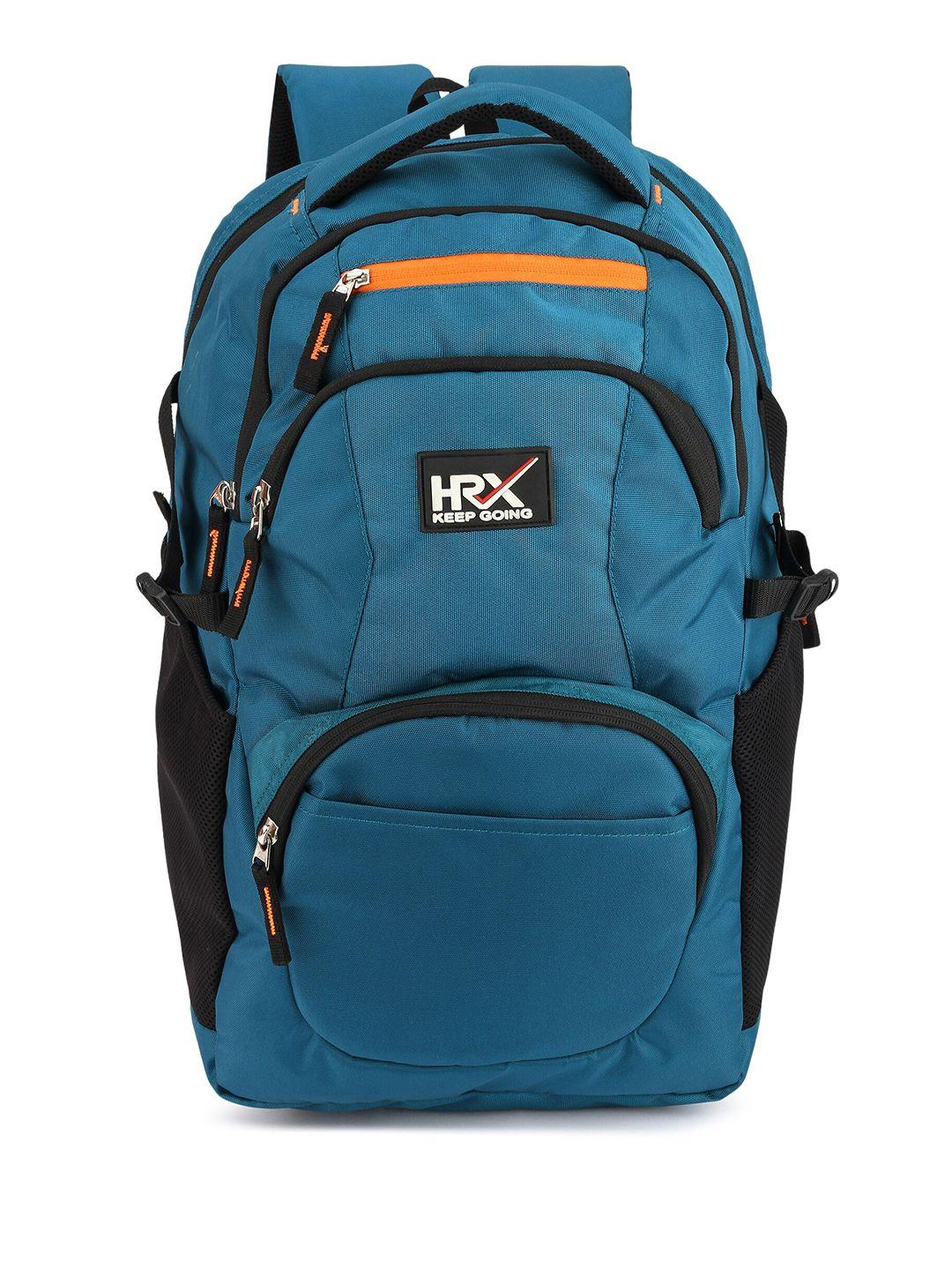 hrx by hrithik roshan unisex teal blue lightweight water resistance backpack