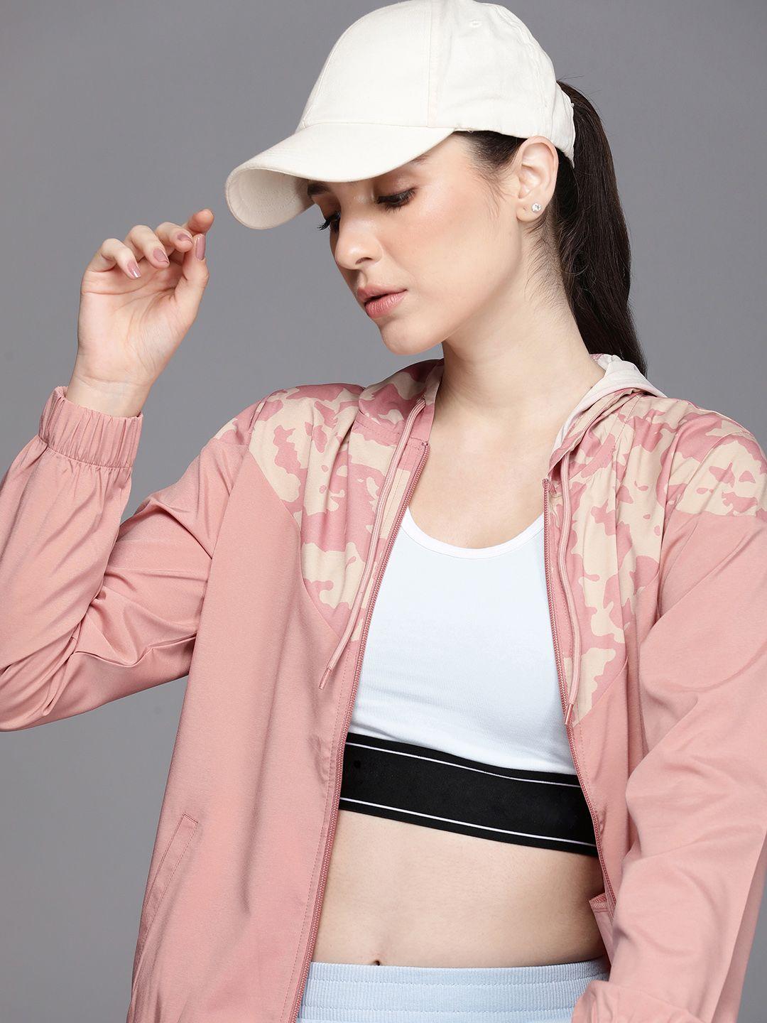 hrx by hrithik roshan women abstract printed rapid-dry running sporty jacket