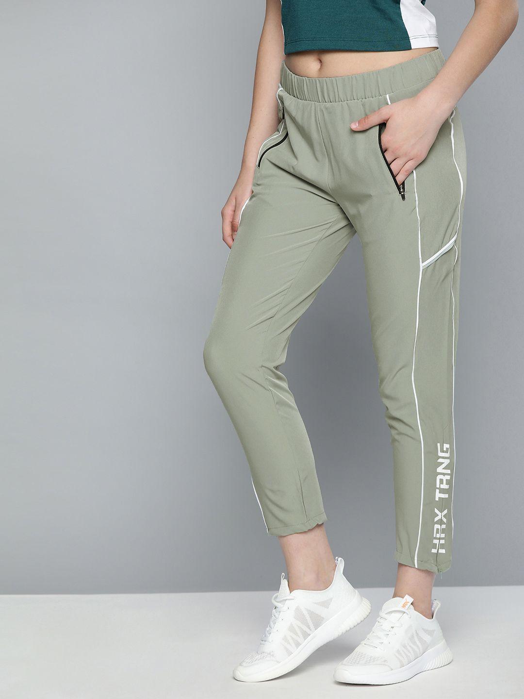 hrx by hrithik roshan women beige solid track pants