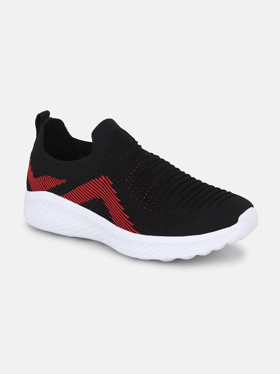 hrx by hrithik roshan women black & red mesh walking shoes