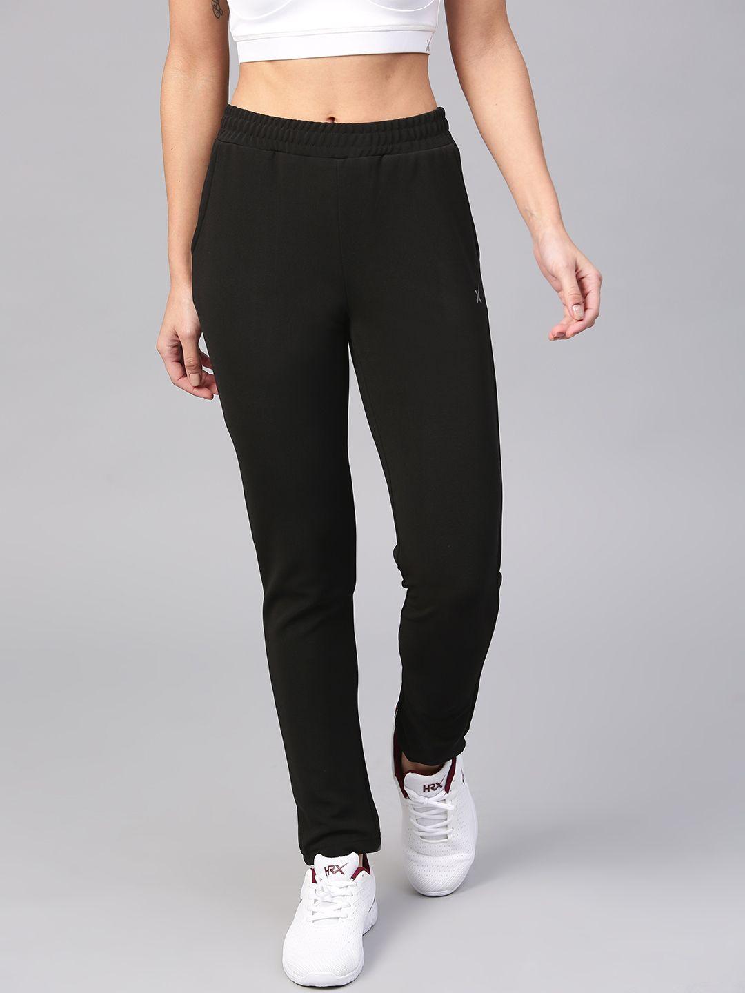 hrx by hrithik roshan women black active essential track pants