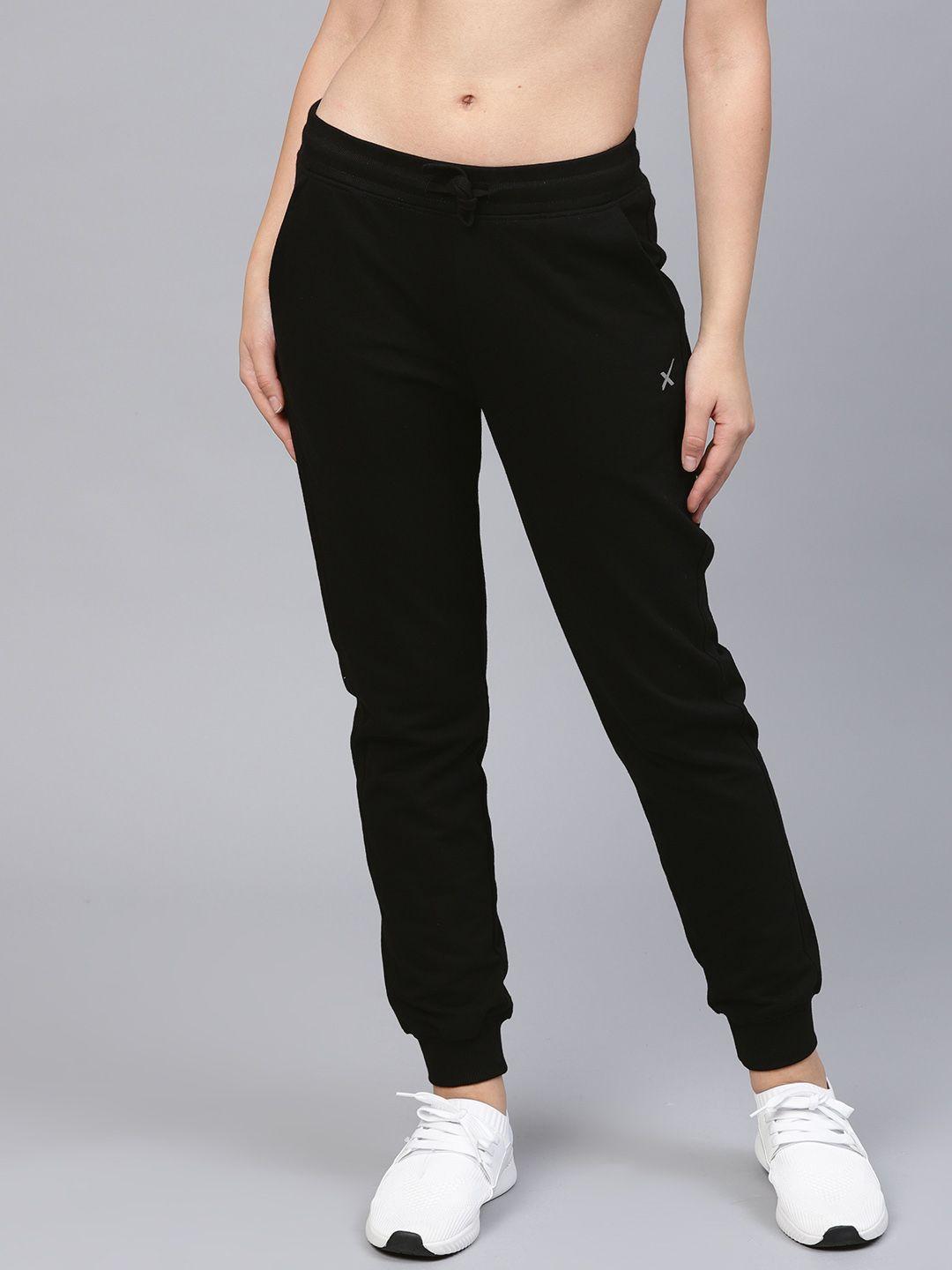 hrx by hrithik roshan women black solid joggers