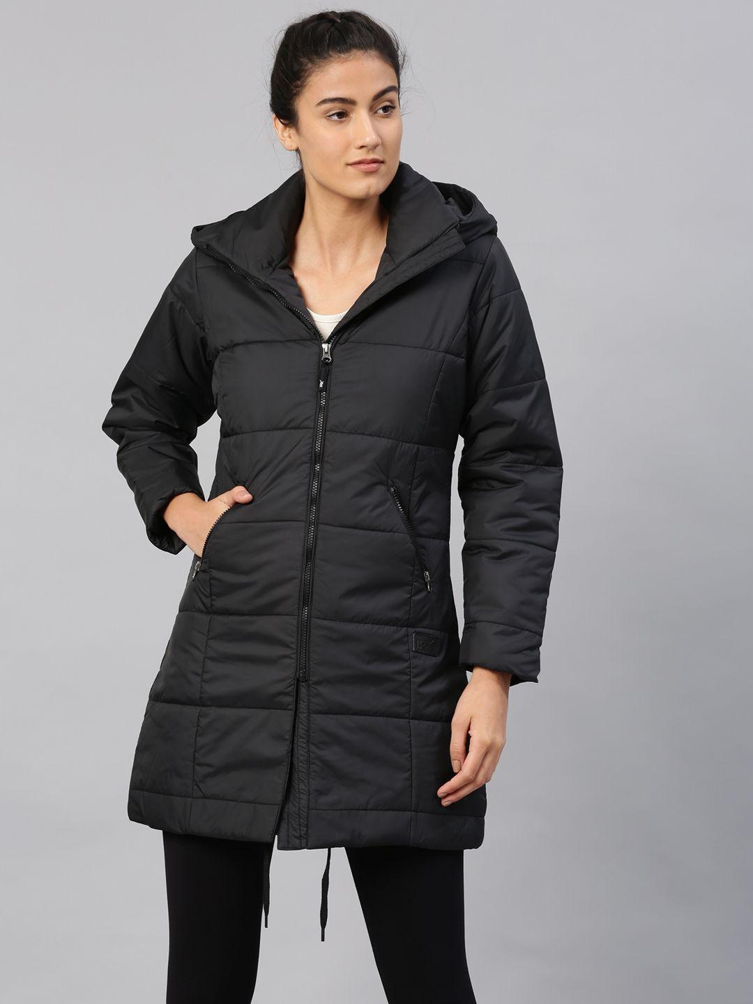 hrx by hrithik roshan women black solid puffer jacket