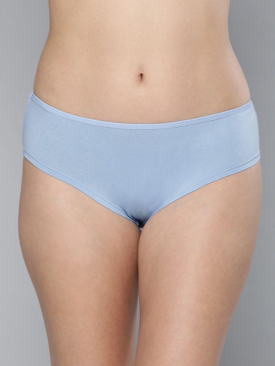 hrx by hrithik roshan women blue solid antimicrobial lifestyle briefs