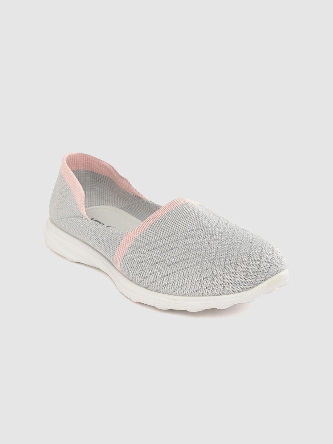 hrx by hrithik roshan women grey woven design soft walk ballerina shoes