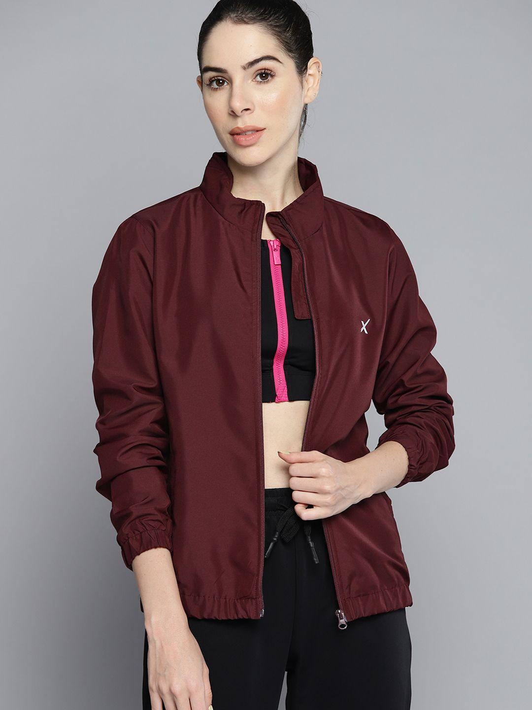 hrx by hrithik roshan women maroon outdoor sporty jacket
