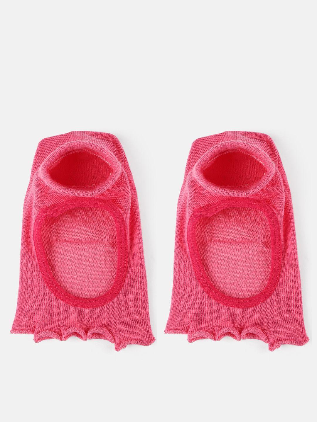 hrx by hrithik roshan women pink ankle length yoga socks