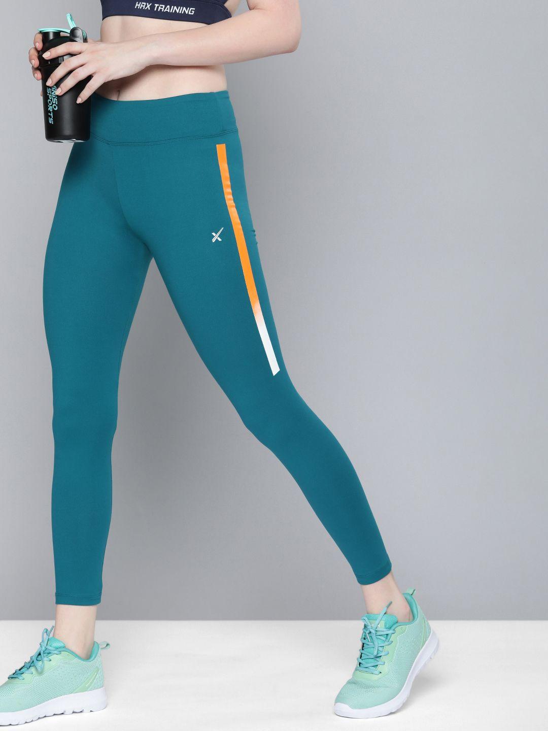 hrx by hrithik roshan women printed rapid-dry skinny fit training tights