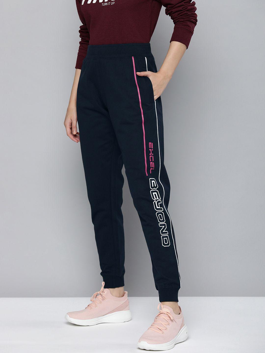 hrx by hrithik roshan women regular fit typography joggers